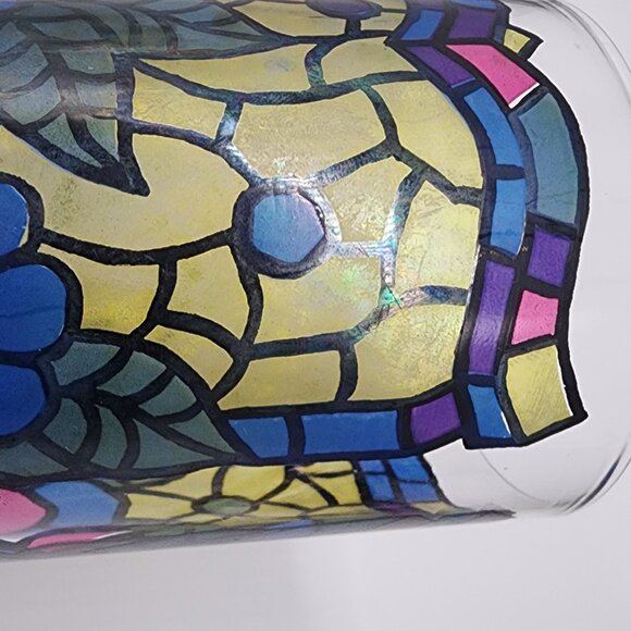 Georges Briard Stained Glass Style Drinking Glasses Tumblers VTG 5.5" Set of 3 - Picture 8 of 8